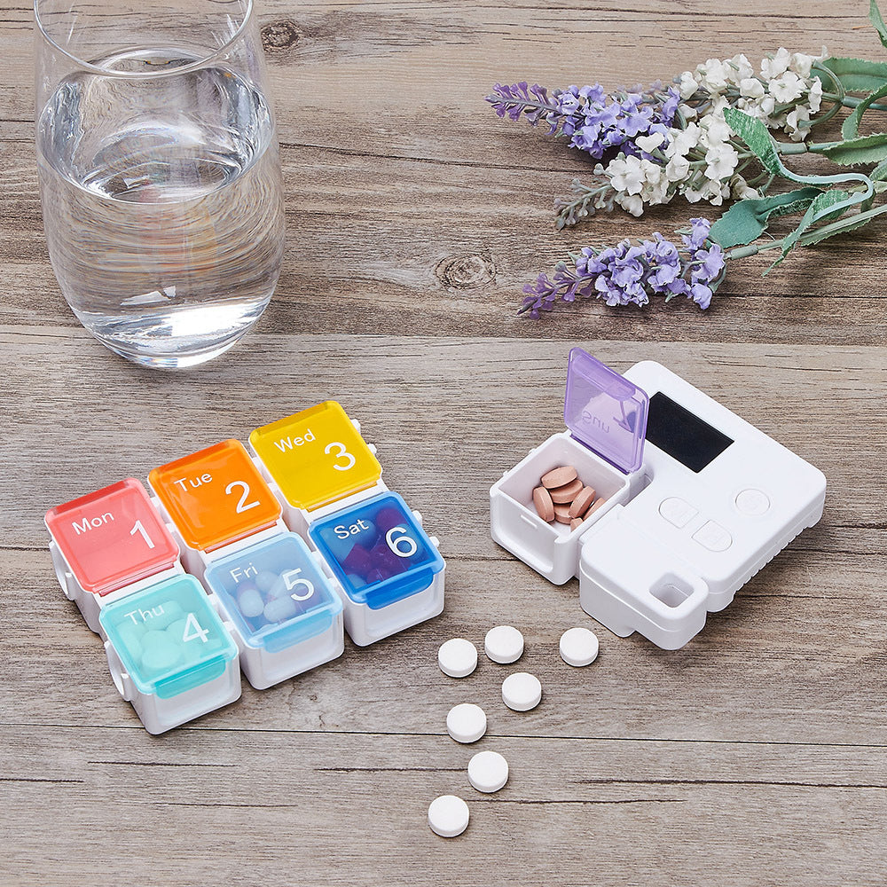 7-Day Medicine Storage Box with Timer Reminder