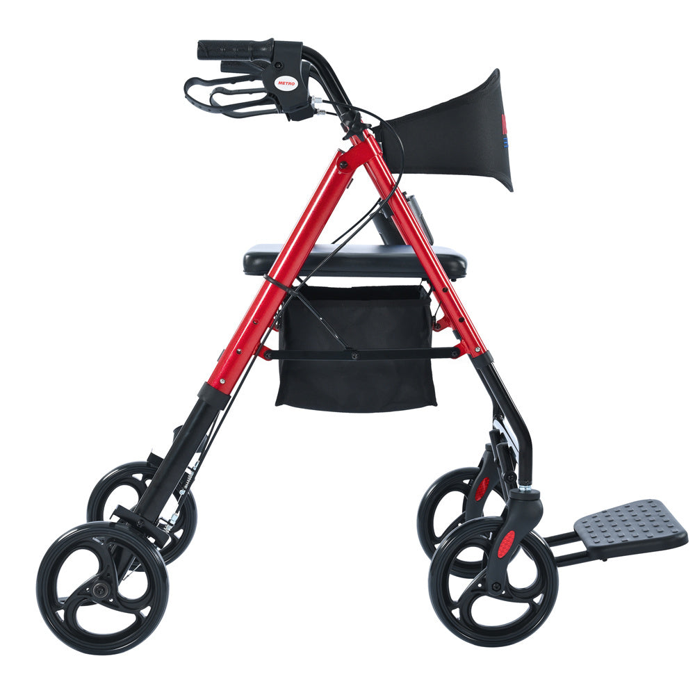 Rollator and Wheelchair 2-in-1 Converter with Footrest and Foldable Design