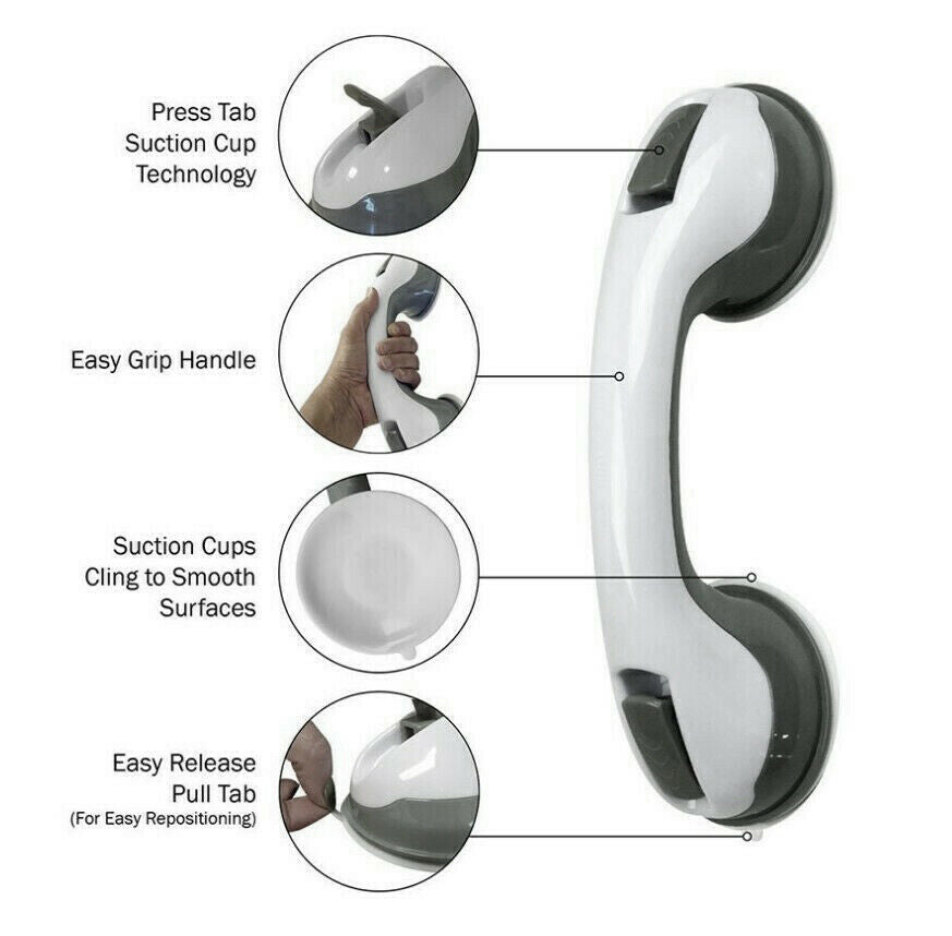 Portable Shower and Bath Safety Grab Bar with Strong Suction Grip