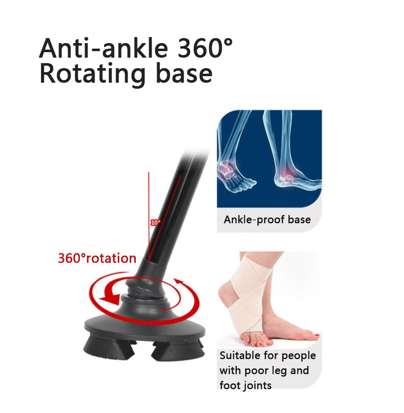 Adjustable Safety Cane with LED Light and SOS Alarm