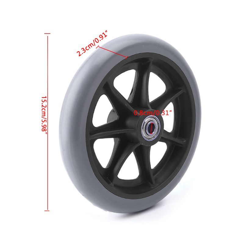Solid Rubber Replacement Wheelchair Casters