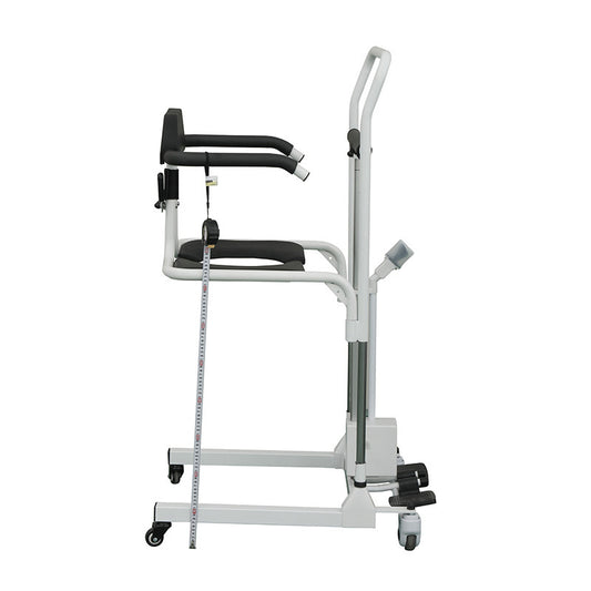 Electric Patient Transfer Lift Wheelchair with Split Seat, Toilet Function, and Safety Brakes