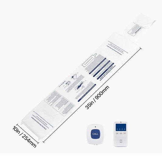 Wireless Bed Alarm System with Sensor Pad, Call Button, and Pager