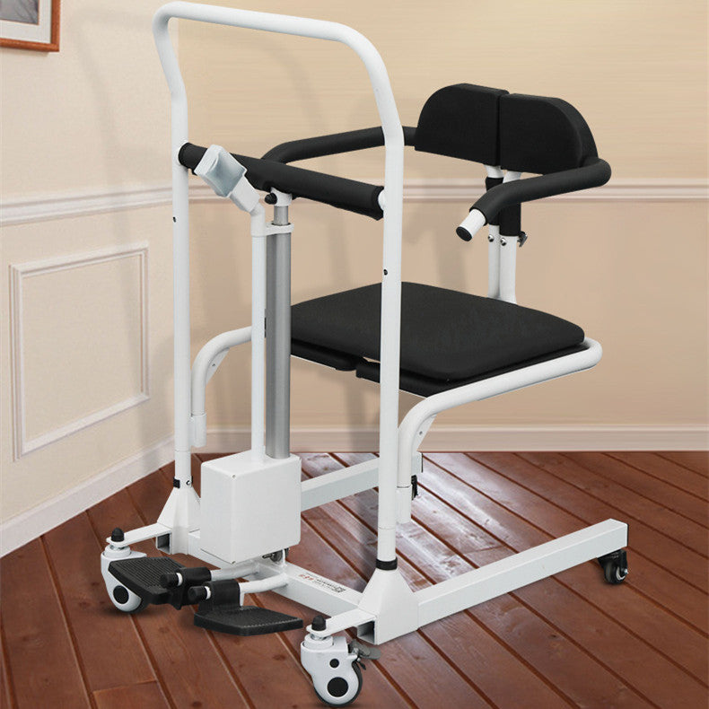 Electric Patient Transfer Lift Wheelchair with Split Seat, Toilet Function, and Safety Brakes