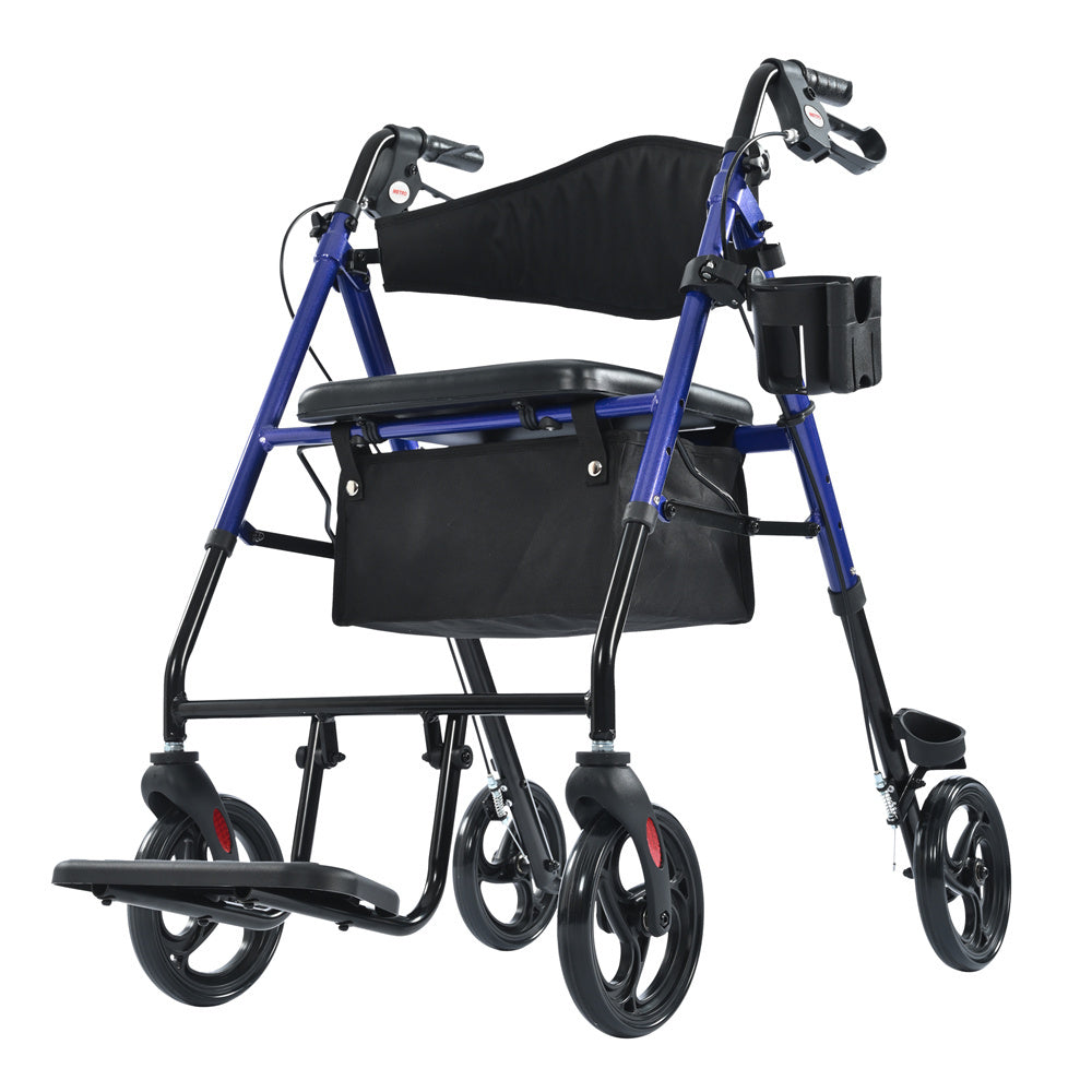 Rollator and Wheelchair 2-in-1 Converter with Footrest and Foldable Design