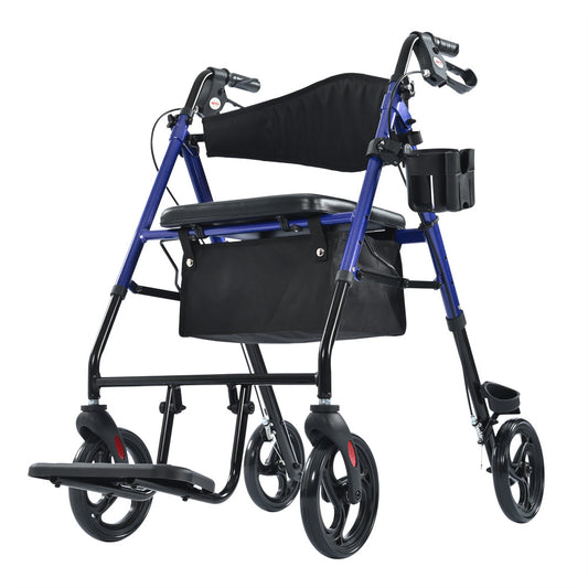 Rollator and Wheelchair 2-in-1 Converter with Footrest and Foldable Design