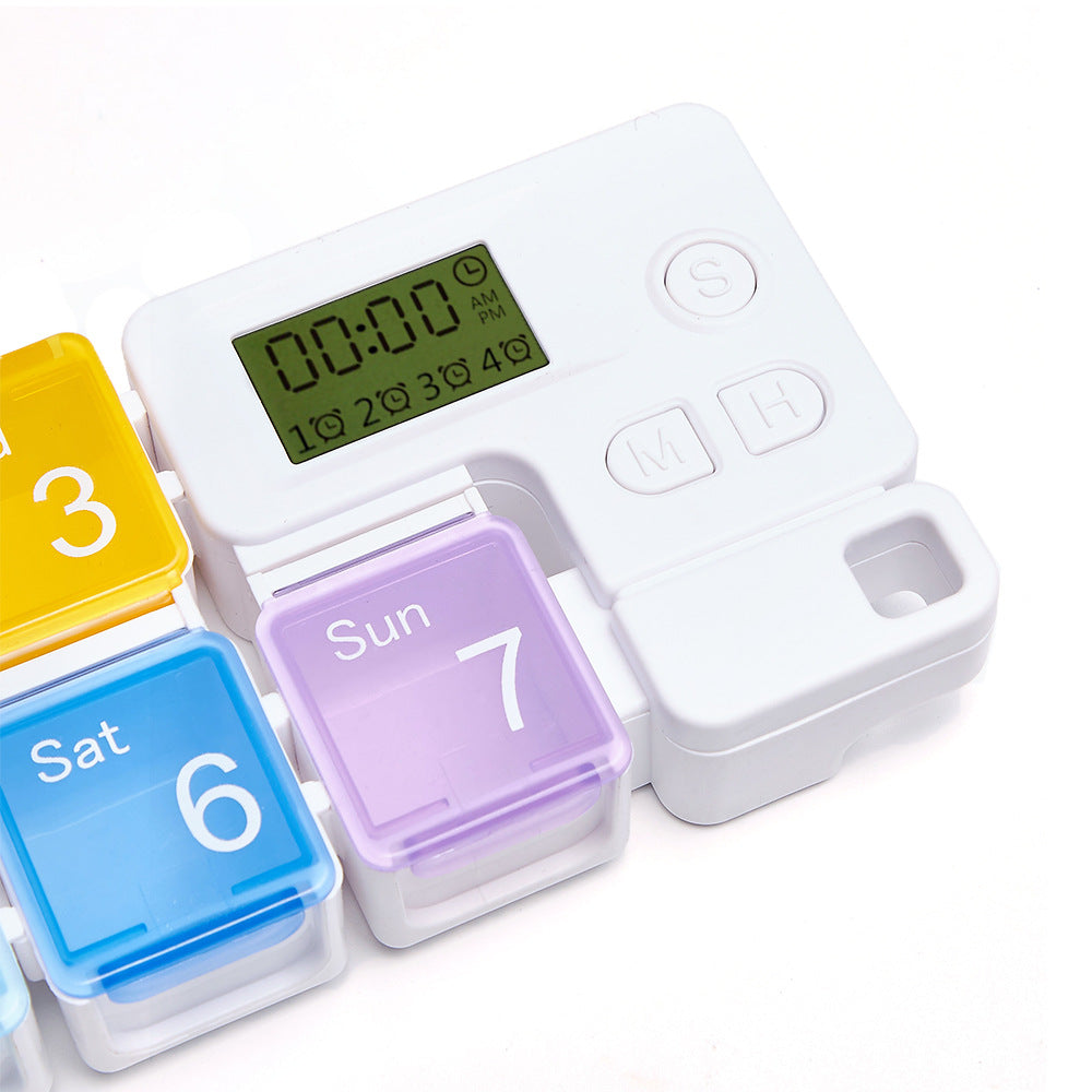 7-Day Medicine Storage Box with Timer Reminder